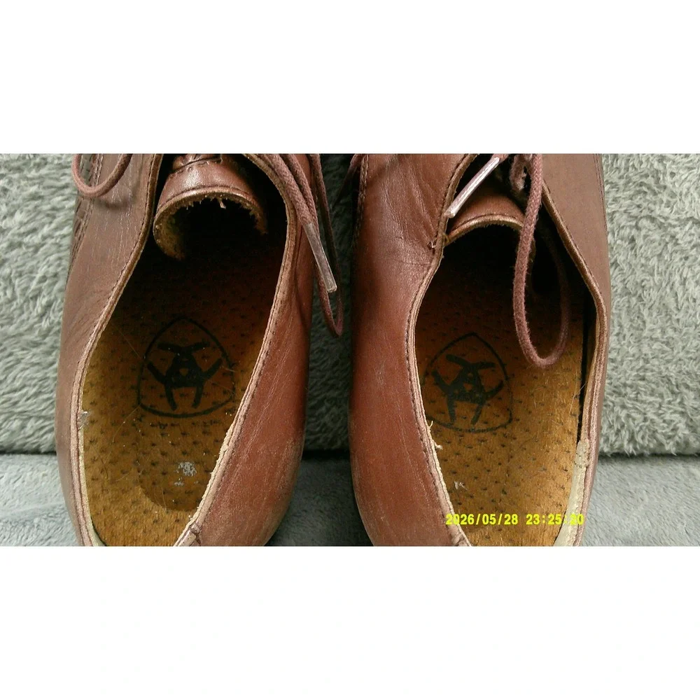 Ariat Woven Leather Oxford Mens‎ 8.5 Brown Good Tassel Lace Up Dress Shoes 16124